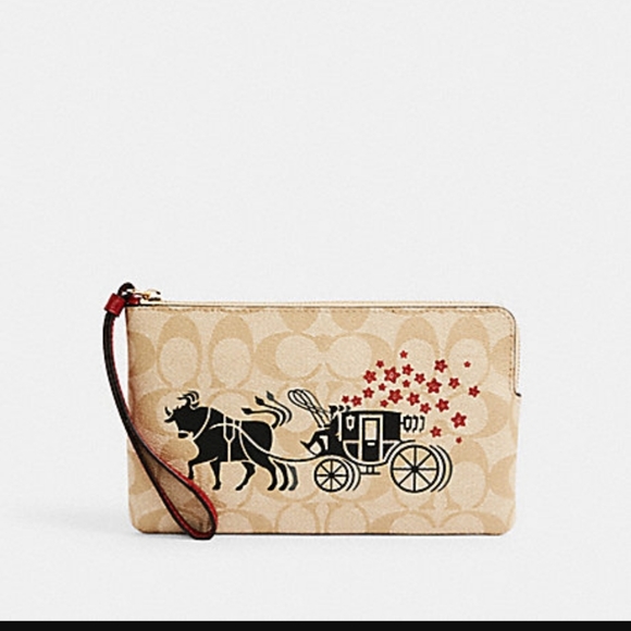 Coach Lunar New Year Large Corner Zip Wristlet NWT